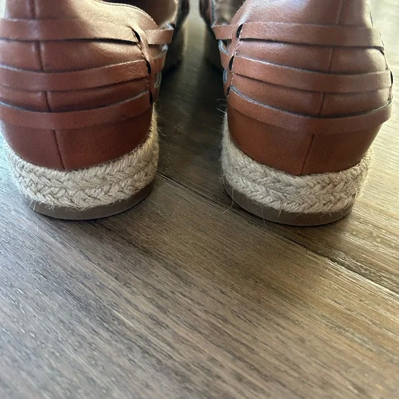 NWOT Sam & Libby Women's Brown Leather Boho Espadrille Flats Size 10 - Picture 4 of 8